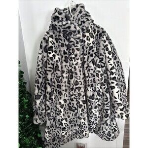 Dennis Basso Animal Print Teddy Coat